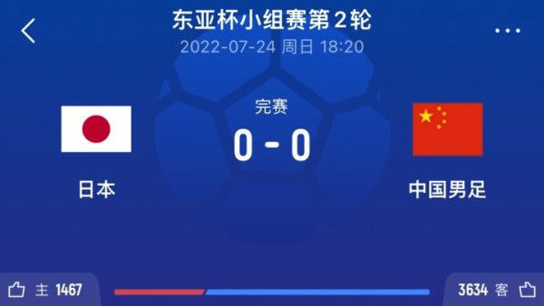 这次结果会如何🤔国足22年东亚杯客场0-0逼平日本 日本狂轰