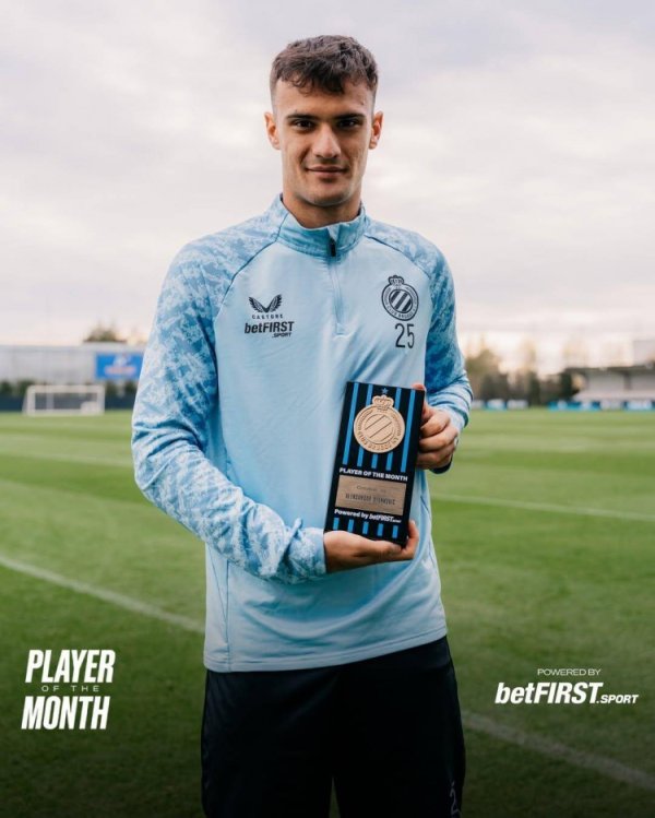 官方：国米外租小将斯坦科维奇，当选比甲10月最佳球员